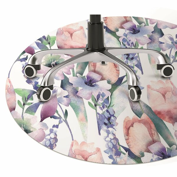 Office chair mat Spring bouquet