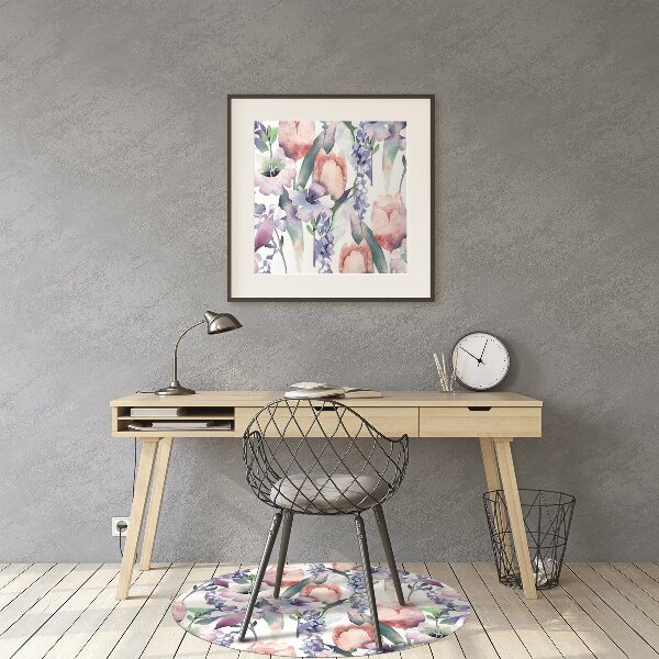 Office chair mat Spring bouquet