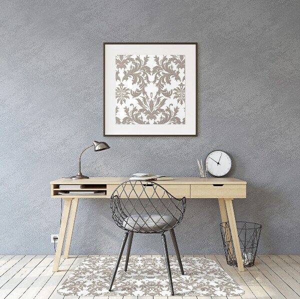 Desk chair mat baroque pattern