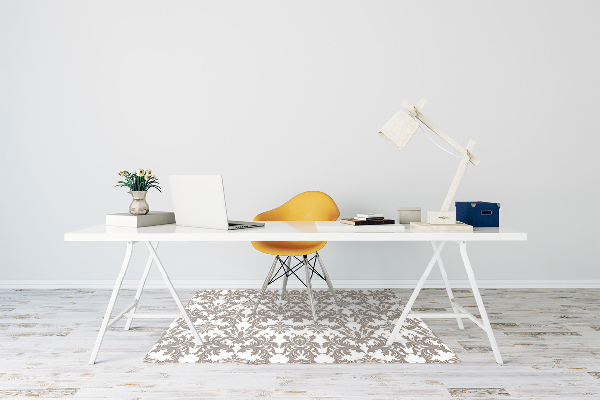 Desk chair mat baroque pattern