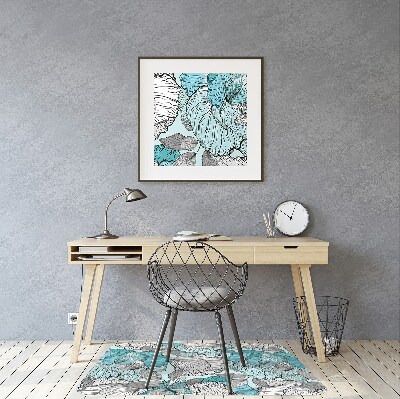 Chair mat floral composition