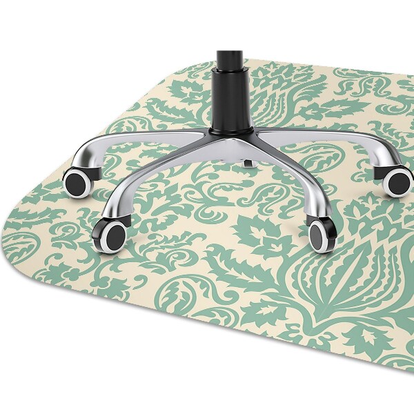 Office chair mat green Damask