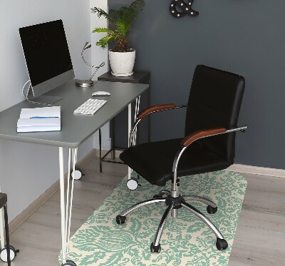 Office chair mat green Damask