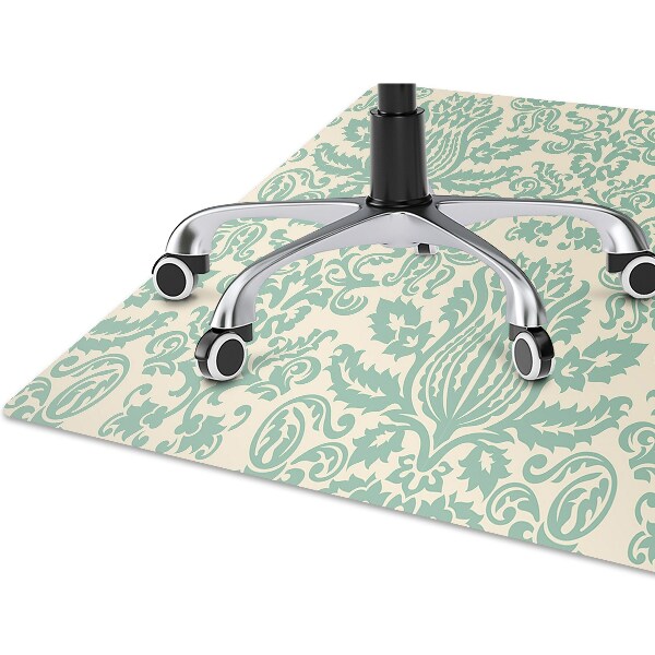 Office chair mat green Damask