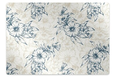 Office chair mat floral art