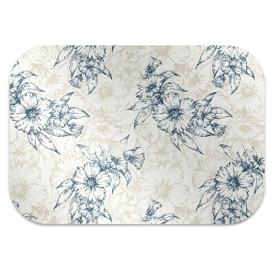 Office chair mat floral art