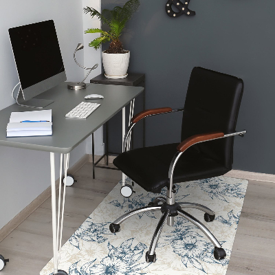 Office chair mat floral art