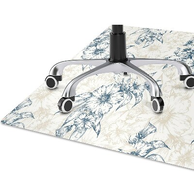 Office chair mat floral art