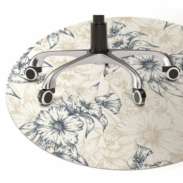 Office chair mat floral art