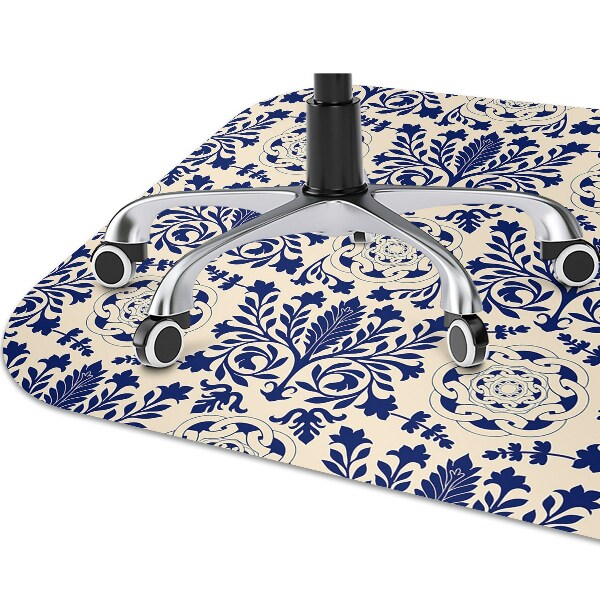 Office chair floor protector blue pattern