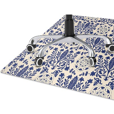 Office chair floor protector blue pattern