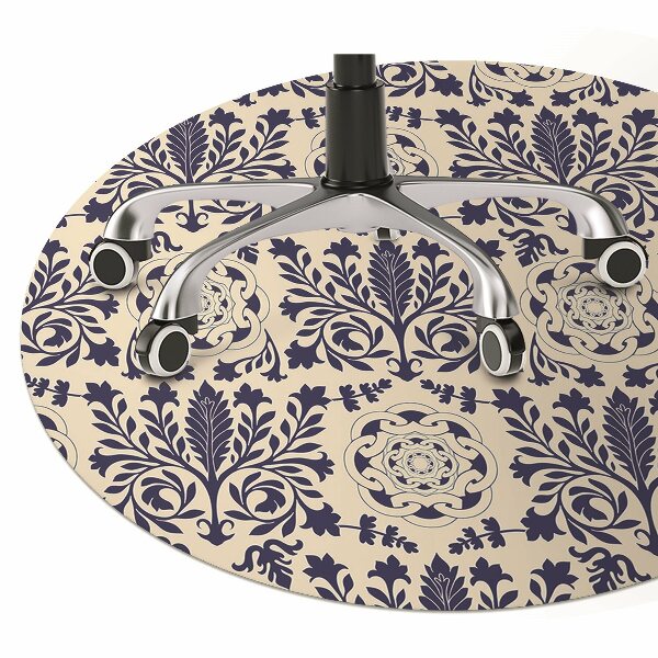 Office chair floor protector blue pattern