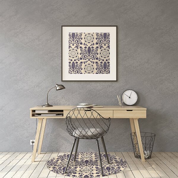 Office chair floor protector blue pattern