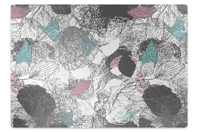 Desk chair mat floral pattern