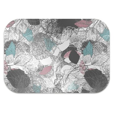 Desk chair mat floral pattern