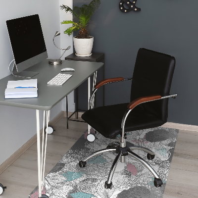 Desk chair mat floral pattern