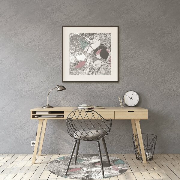 Desk chair mat floral pattern