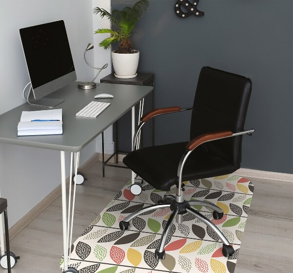 Desk chair mat colorful pattern