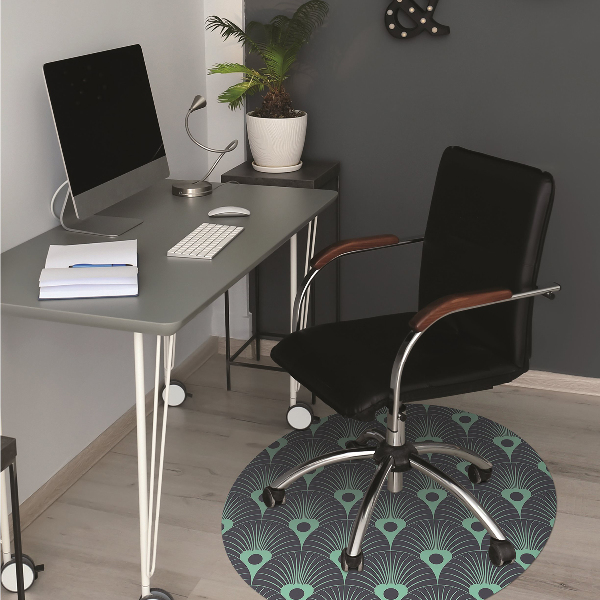 Office chair floor protector neon blue