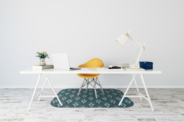Office chair floor protector neon blue