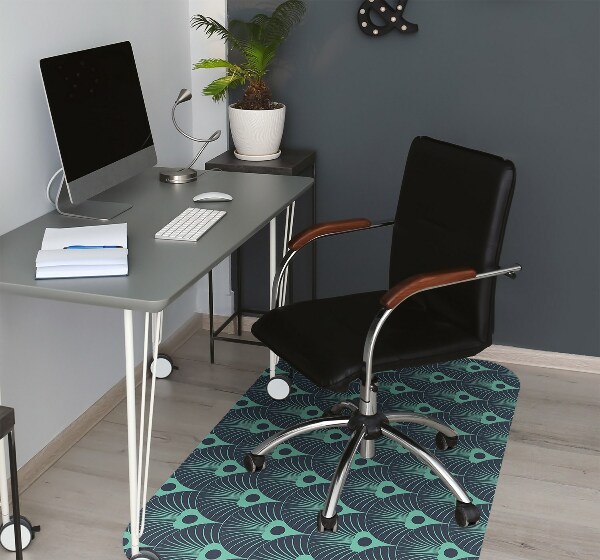 Office chair floor protector neon blue