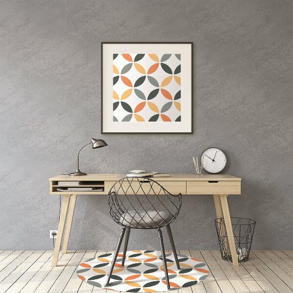 Office chair mat geometric wheels