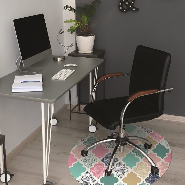 Desk chair mat colorful pattern