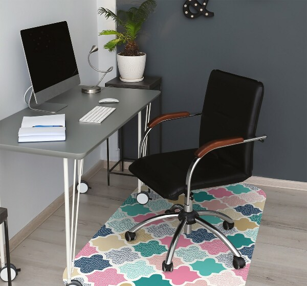 Desk chair mat colorful pattern