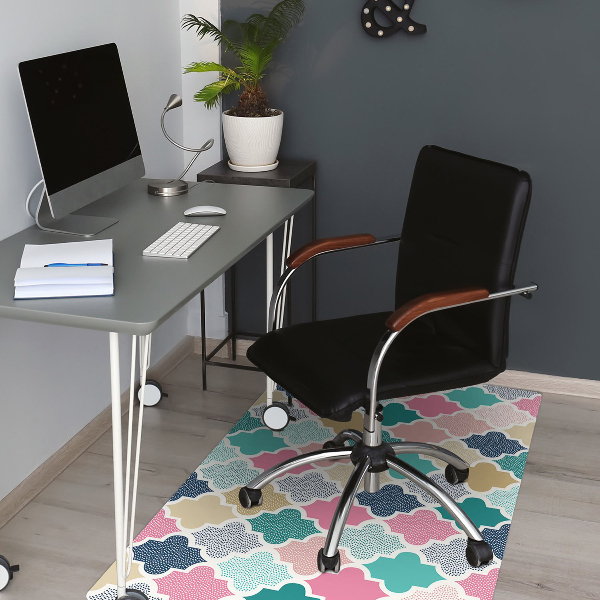 Desk chair mat colorful pattern