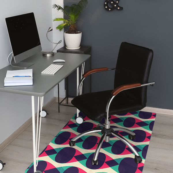 Desk chair mat colorful pattern