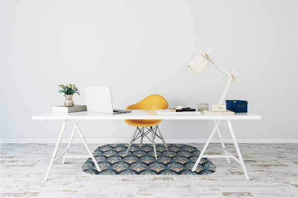 Office chair floor protector Vintage flowers