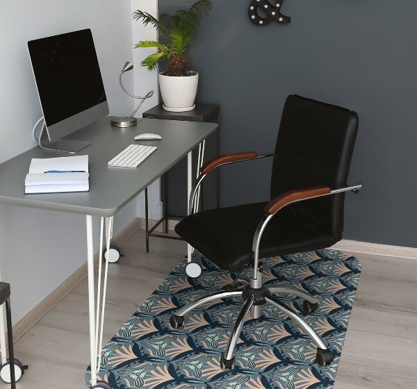 Office chair floor protector Vintage flowers