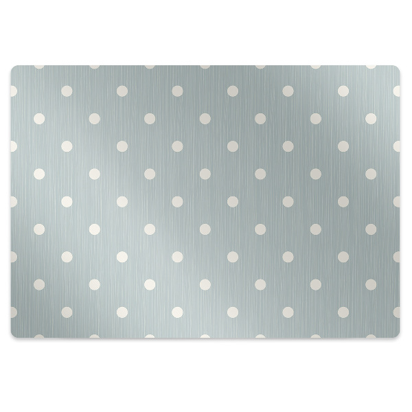 Desk chair mat white dots