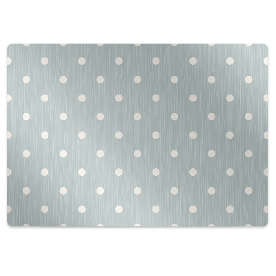 Desk chair mat white dots