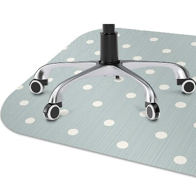 Desk chair mat white dots