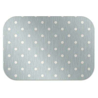 Desk chair mat white dots