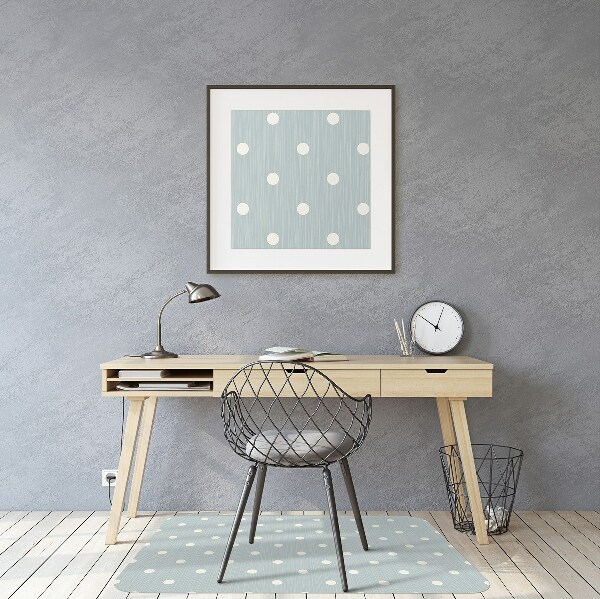 Desk chair mat white dots