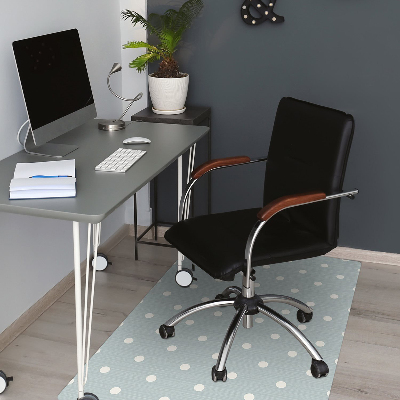 Desk chair mat white dots