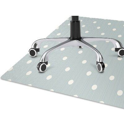 Desk chair mat white dots