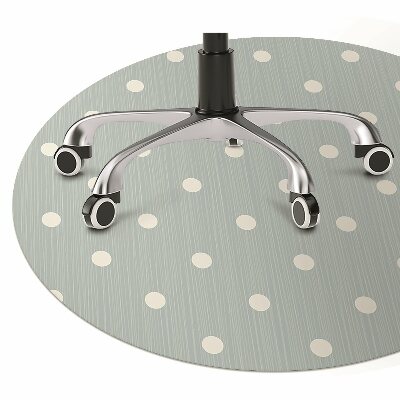 Desk chair mat white dots