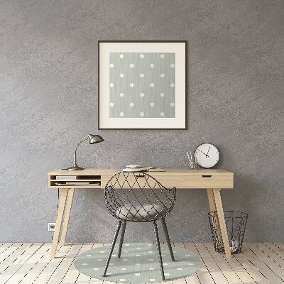 Desk chair mat white dots