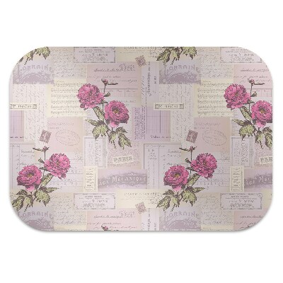 Office chair mat Paper and peonies
