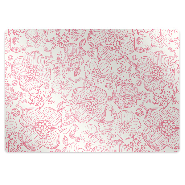 Desk chair mat flowers contour