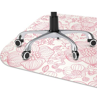 Desk chair mat flowers contour