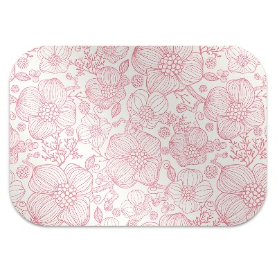 Desk chair mat flowers contour