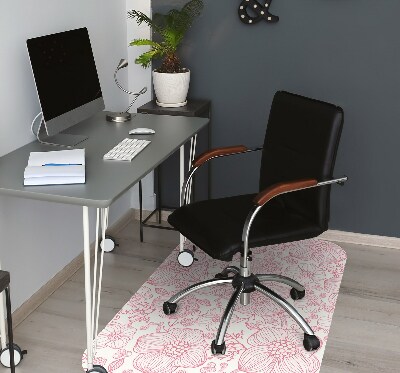 Desk chair mat flowers contour