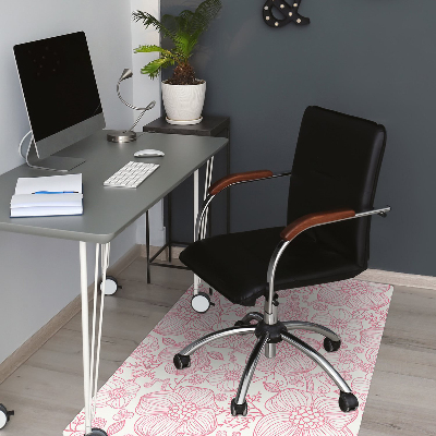 Desk chair mat flowers contour