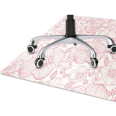 Desk chair mat flowers contour