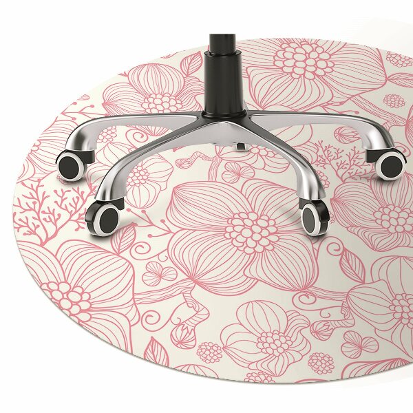 Desk chair mat flowers contour