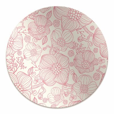 Desk chair mat flowers contour